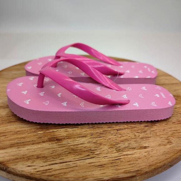 Disney Princess Crown Pattern Pink Flip Flop Kids Size 8 - Picture 3 of 8